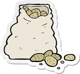sticker of a cartoon sack of potatoes