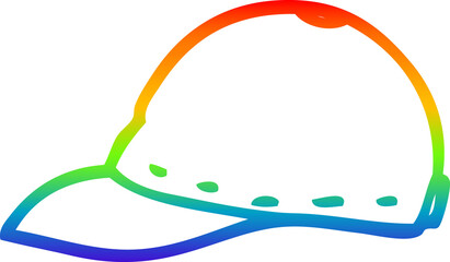 rainbow gradient line drawing cartoon cap