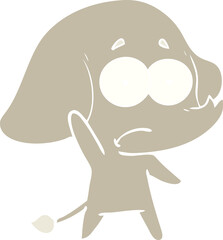 flat color style cartoon unsure elephant