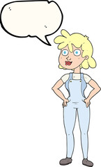 speech bubble cartoon farmer girl