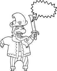 speech bubble cartoon laughing pirate captain