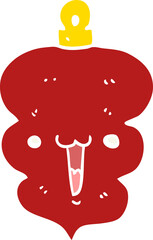 flat color style cartoon christmas decoration bauble