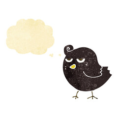 cartoon bird with thought bubble