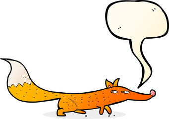 cartoon little fox with speech bubble