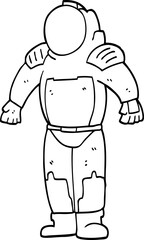 black and white cartoon space man