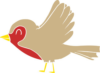 flat color style cartoon robin taking flight