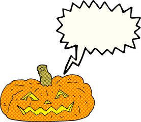 comic book speech bubble cartoon halloween pumpkin
