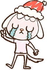 Christmas Dog Chalk Drawing