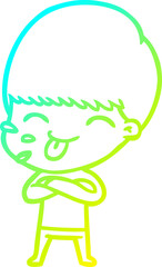 cold gradient line drawing cartoon rude man