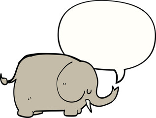 cartoon elephant and speech bubble