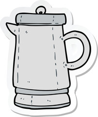 sticker of a cartoon old kettle