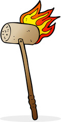 cartoon croquet mallet and ball