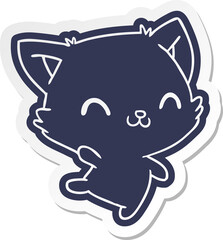 cartoon sticker of cute kawaii cat