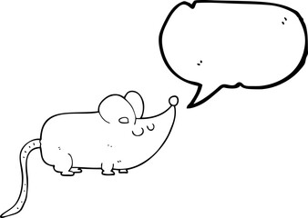 cute speech bubble cartoon mouse