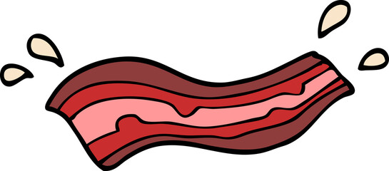 cartoon doodle sizzling bacon