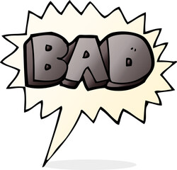 cartoon bad sign with speech bubble