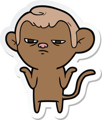 sticker of a cartoon monkey