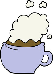 cartoon hot cup of coffee