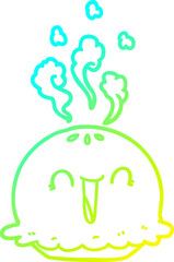 Obraz premium cold gradient line drawing cartoon happy pie