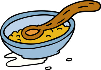 cartoon doodle of a cereal bowl