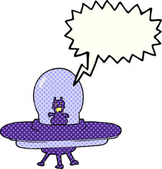 comic book speech bubble cartoon alien spaceship