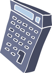 flat color illustration cartoon calculator