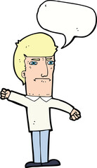 cartoon angry man with speech bubble