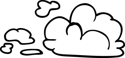 line drawing cartoon fluffy white clouds