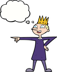 cartoon pointing prince with thought bubble