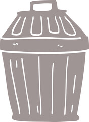 cartoon doodle waste bin