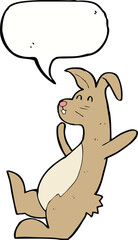 cartoon hare with speech bubble