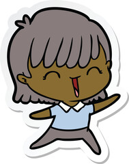 sticker of a cartoon woman