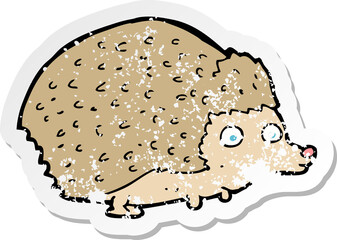 retro distressed sticker of a cartoon hedgehog