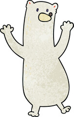 quirky hand drawn cartoon polar bear