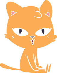 flat color style cartoon cat