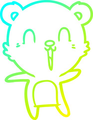 cold gradient line drawing happy cartoon polar bear