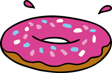 cartoon doodle of an iced ring donut