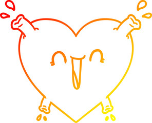 warm gradient line drawing cartoon healthy heart