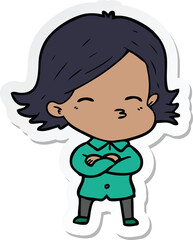 sticker of a cartoon woman