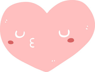 flat color style cartoon love heart