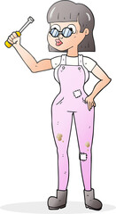 cartoon female mechanic