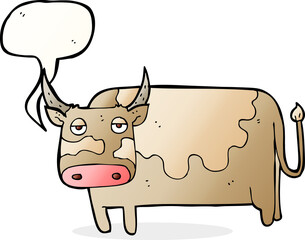 cartoon cow with speech bubble
