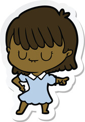 sticker of a cartoon woman