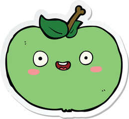 sticker of a cartoon apple