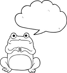 speech bubble cartoon nervous frog