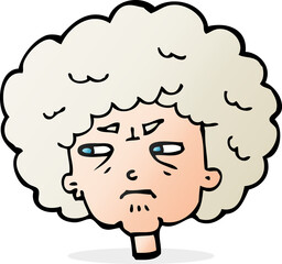 cartoon bitter old woman