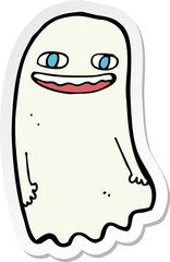 sticker of a funny cartoon ghost