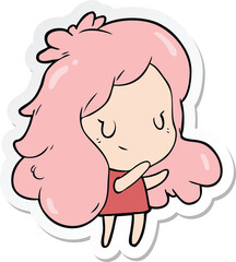 sticker of a cartoon girl