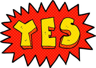 cartoon yes sign