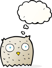 cartoon owl with thought bubble